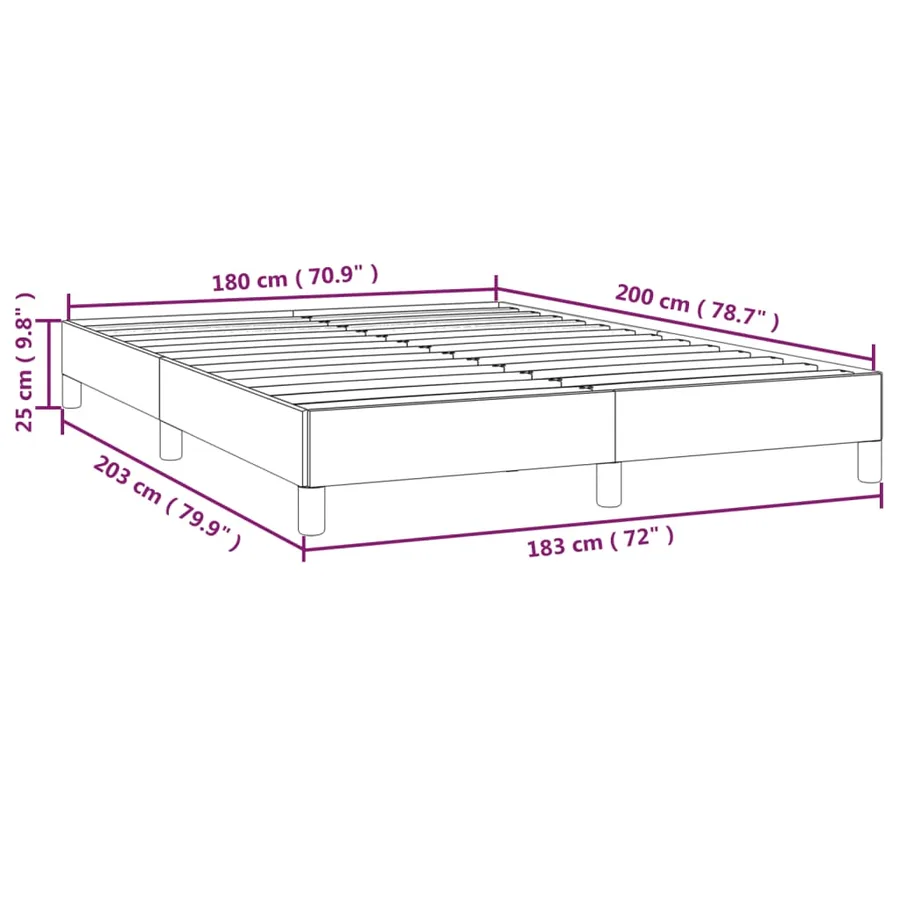 Cadre de lit sans matelas gris foncé 180x200 cm tissu - 9