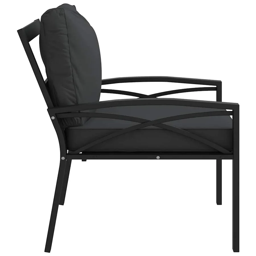 Chaise de jardin avec coussins gris 68x76x79 cm acier - 5