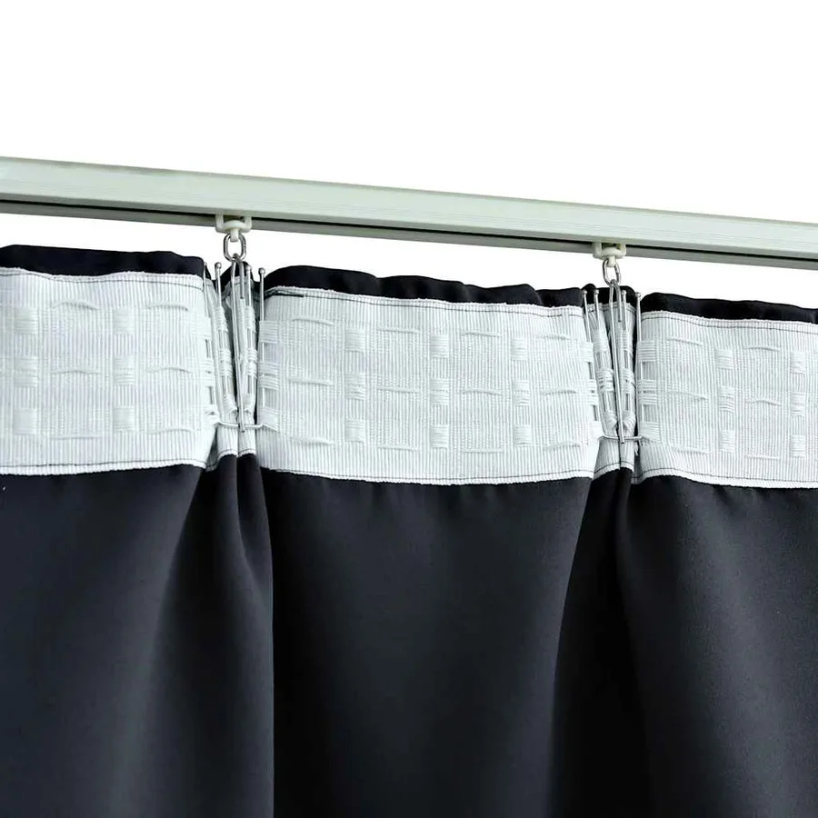 Rideaux occultants avec crochets 2 pcs Anthracite 140x175 cm - 4