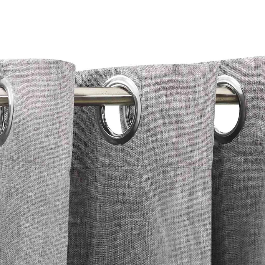 Rideaux occultants Aspect lin avec œillets 2 pcs Gris 140x175cm - 3