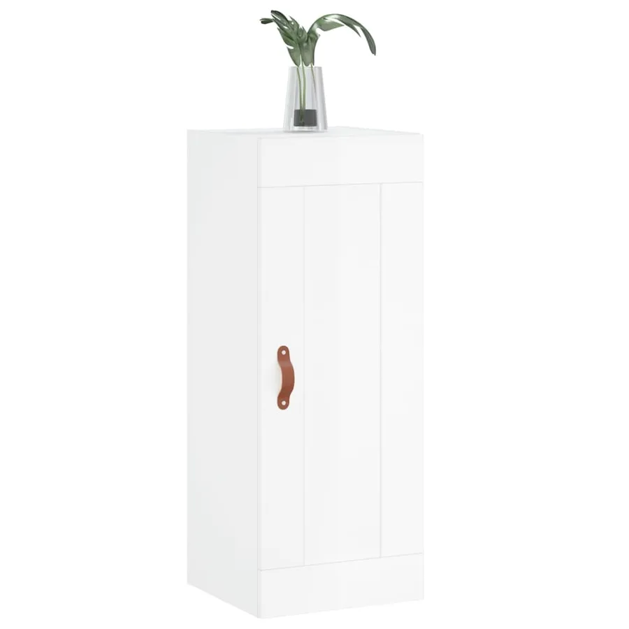 Armoire murale blanc brillant 34,5x34x90 cm bois d'ingénierie - 4