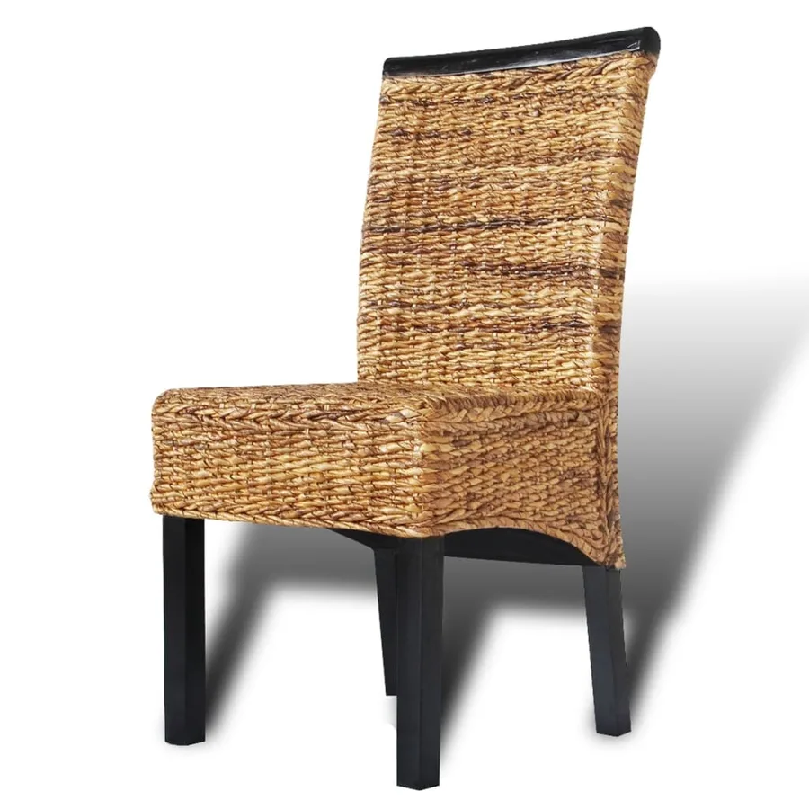 Chaises à manger lot de 4 bois solide de manguier et abaca - 4