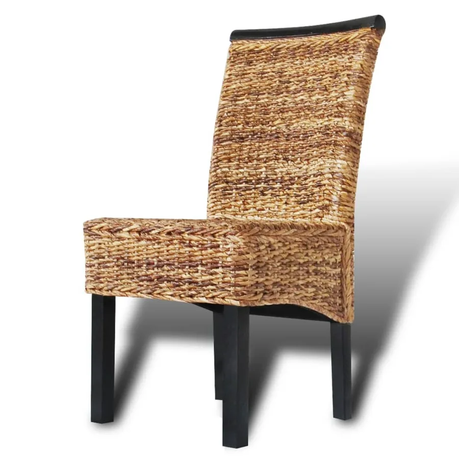 Chaises à manger lot de 4 bois solide de manguier et abaca - 5
