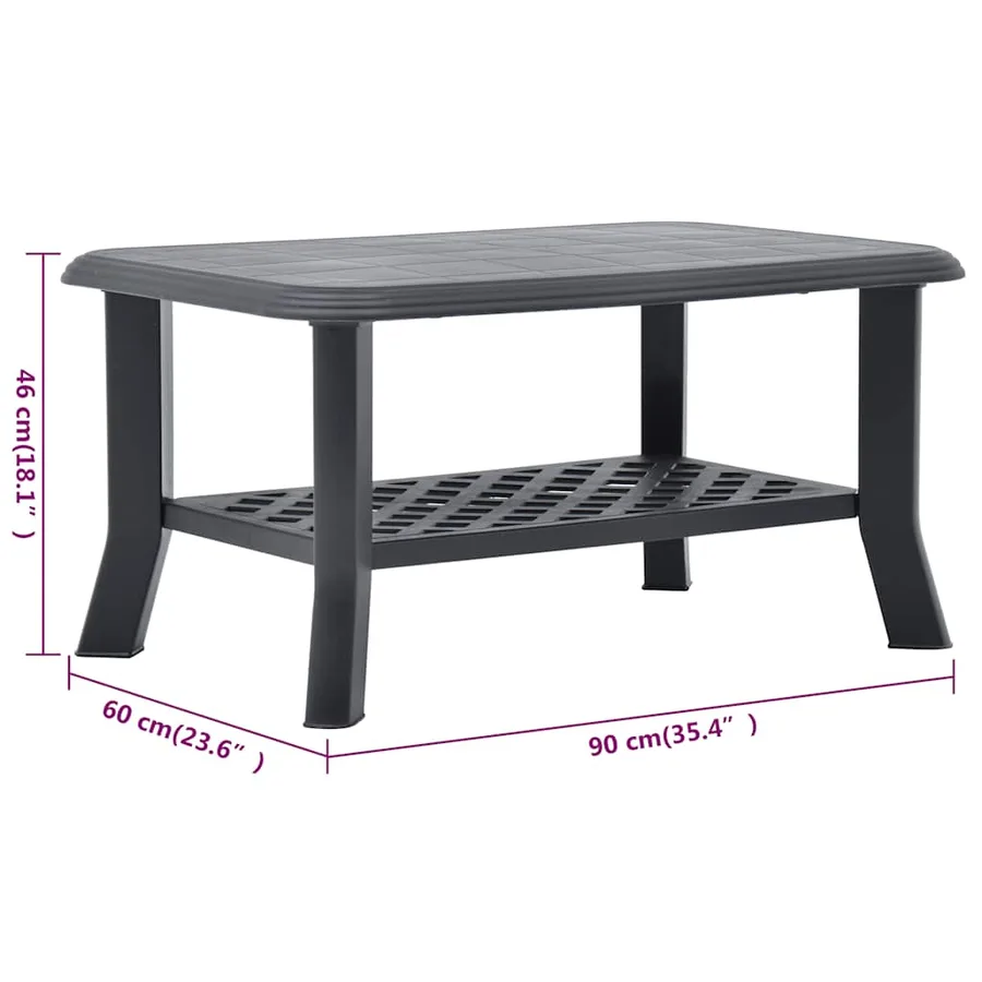 Table basse Anthracite 90x60x46 cm Plastique - 7