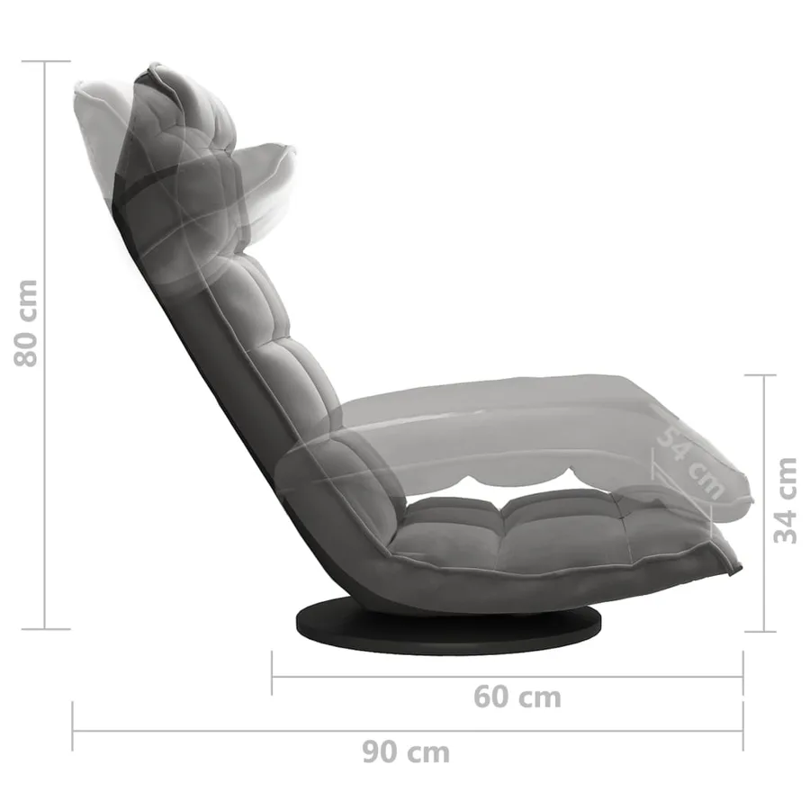 Chaise de sol pivotante Gris foncé Velours - 7