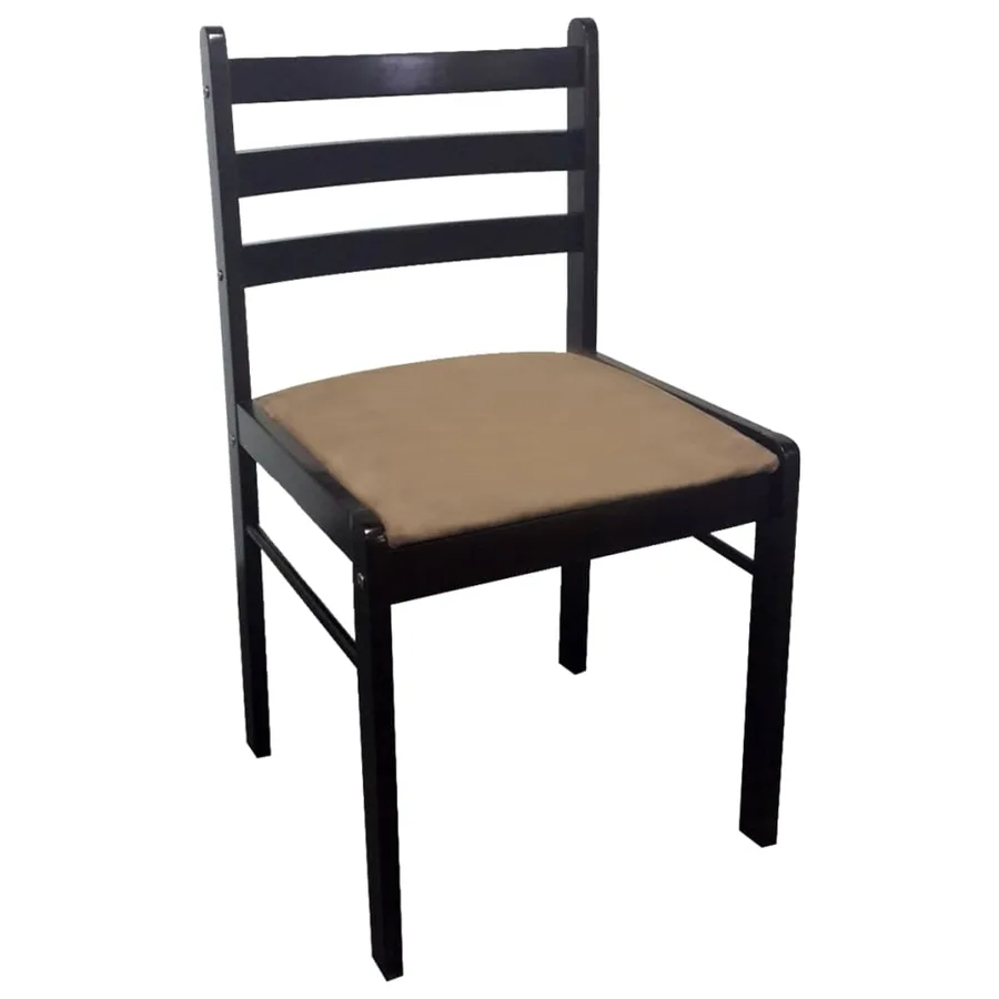 Chaises à manger lot de 2 marron hévéa solide et velours - 4