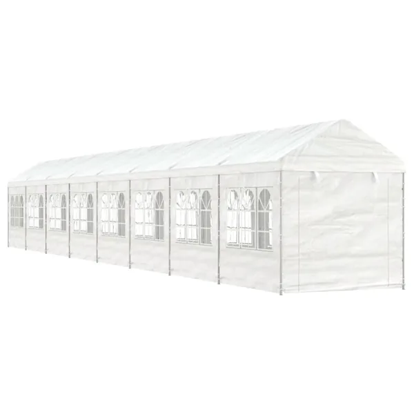 Belvédère avec toit blanc 17,84x2,28x2,69 m polyéthylène