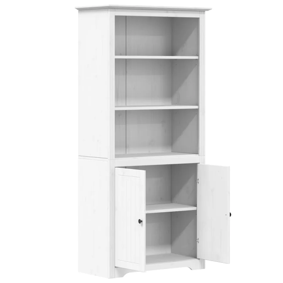 Bibliothèque BODO blanc 82x40x173 cm bois de pin massif - 4