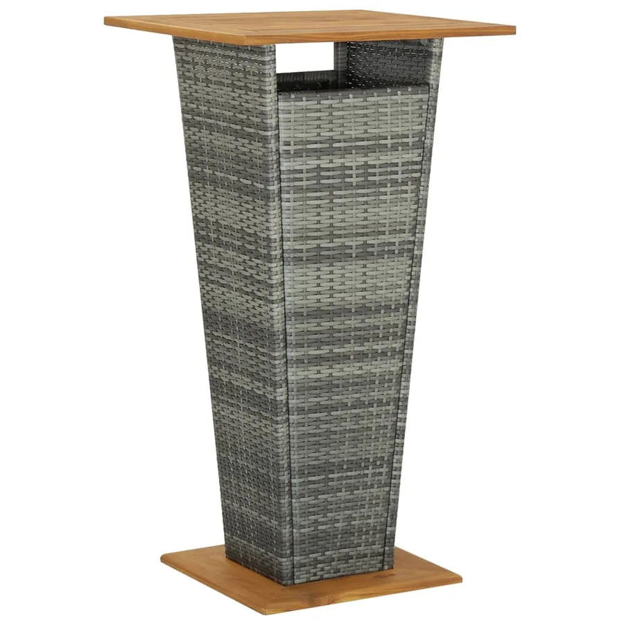 Ensemble de bar de jardin 3 pcs et coussins Résine tressée Gris - 3