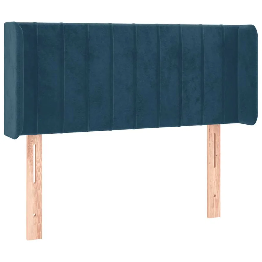 Tête de lit avec oreilles Bleu foncé 93x16x78/88 cm Velours - 2