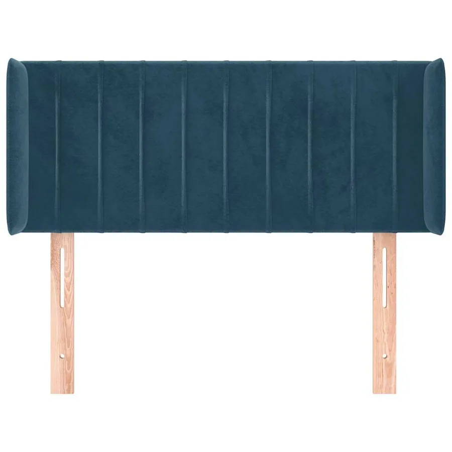 Tête de lit avec oreilles Bleu foncé 93x16x78/88 cm Velours - 3