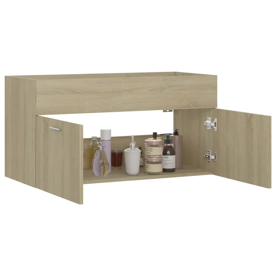 Armoire d'évier Chêne sonoma 90x38,5x46 cm Bois d’ingénierie - 4