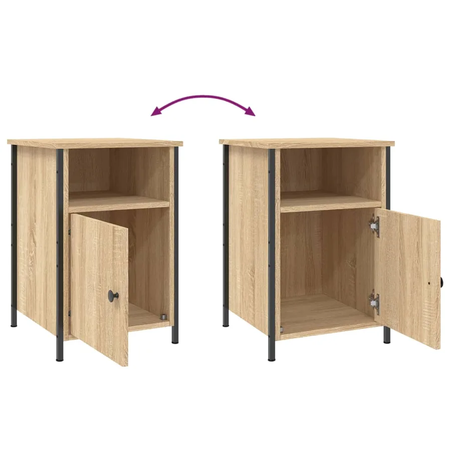 Tables de chevet 2pcs chêne sonoma 40x42x60cm bois d'ingénierie - 10