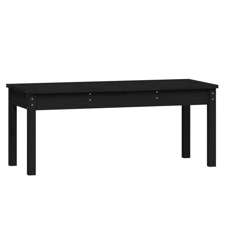 Banc de jardin noir 109x44x45 cm bois massif de pin - 2