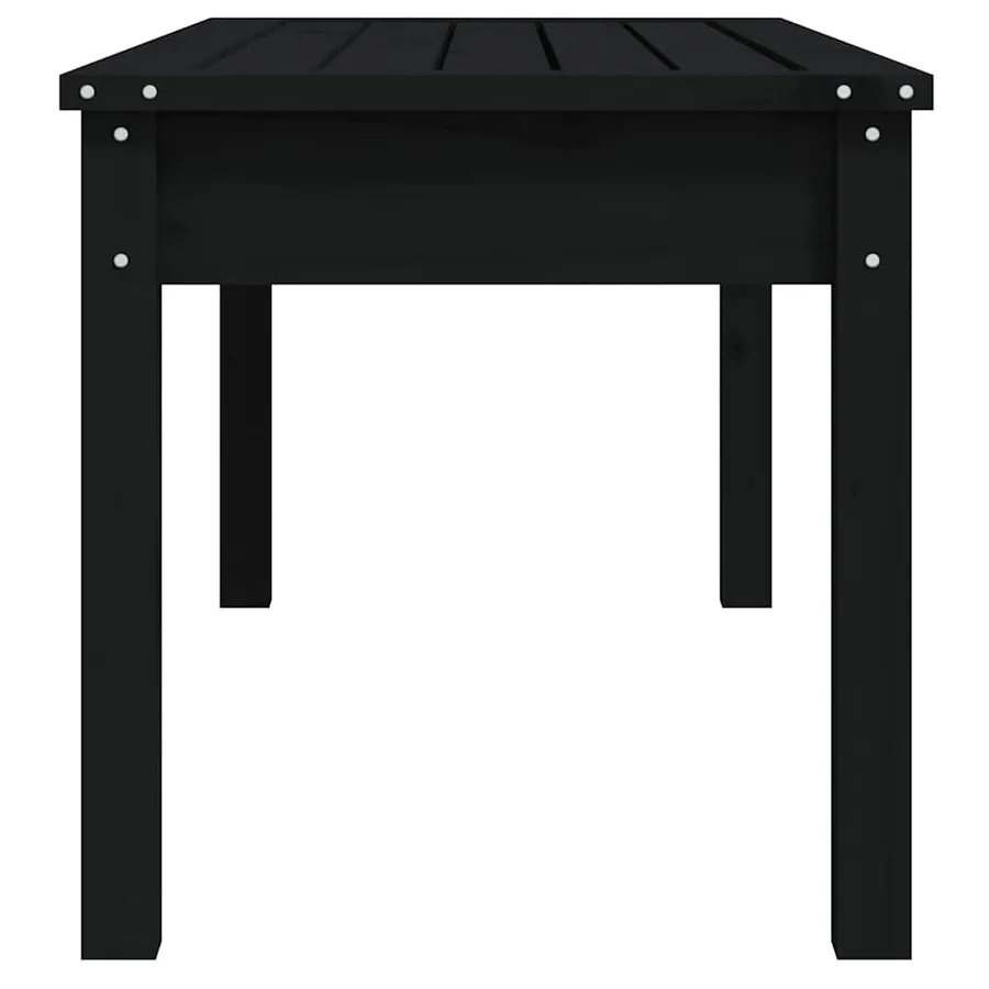 Banc de jardin noir 109x44x45 cm bois massif de pin - 5