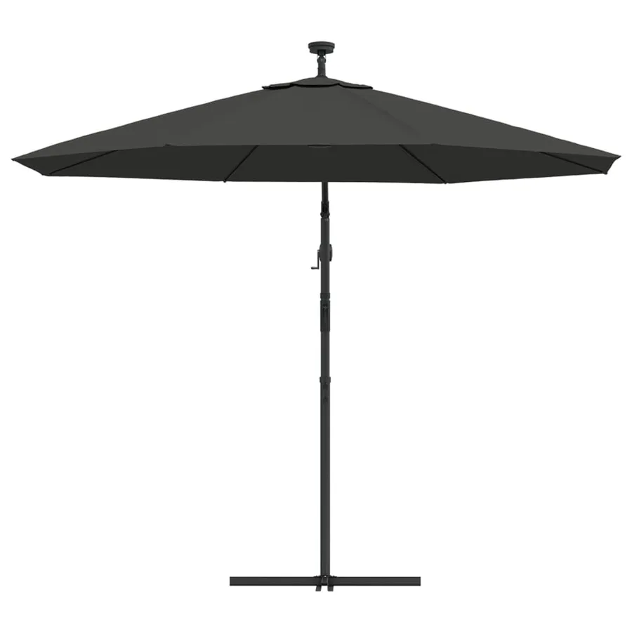 Parasol de jardin en porte-à-faux et lumières LED mât en acier - 7