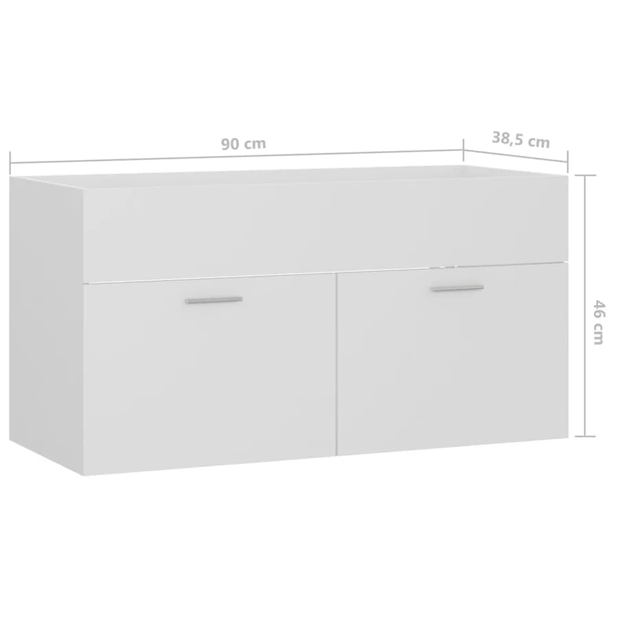 Ensemble de meubles de salle de bain Blanc Bois d'ingénierie - 13