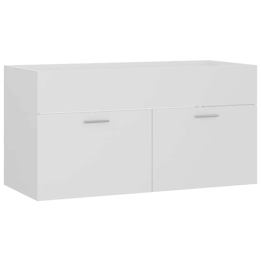 Ensemble de meubles de salle de bain Blanc Bois d'ingénierie - 4