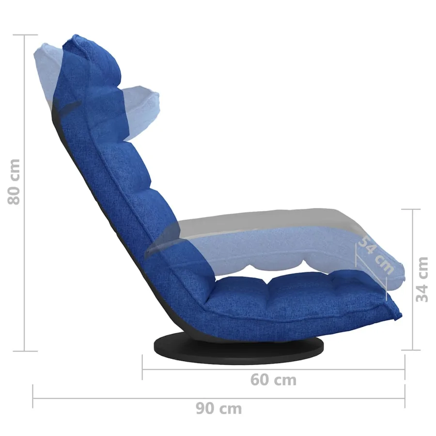 Chaise de sol pivotante Bleu Tissu - 8