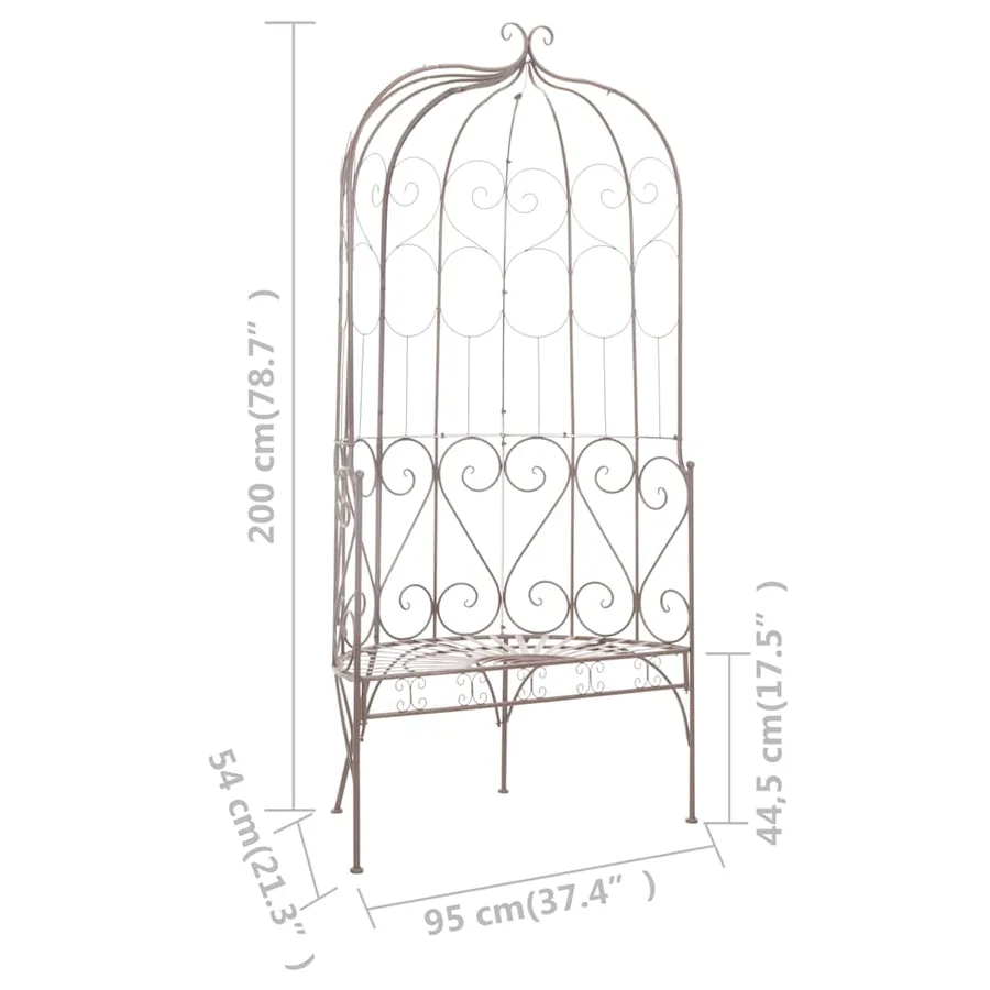 Banc de jardin 95 cm Fer Marron antique - 6