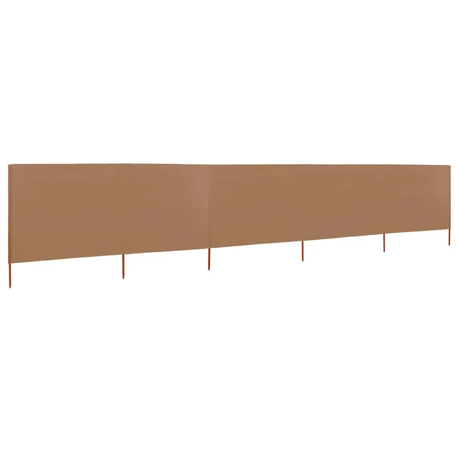 Paravent 5 panneaux Tissu 600 x 160 cm Taupe - 2