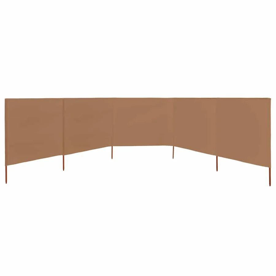 Paravent 5 panneaux Tissu 600 x 160 cm Taupe - 3