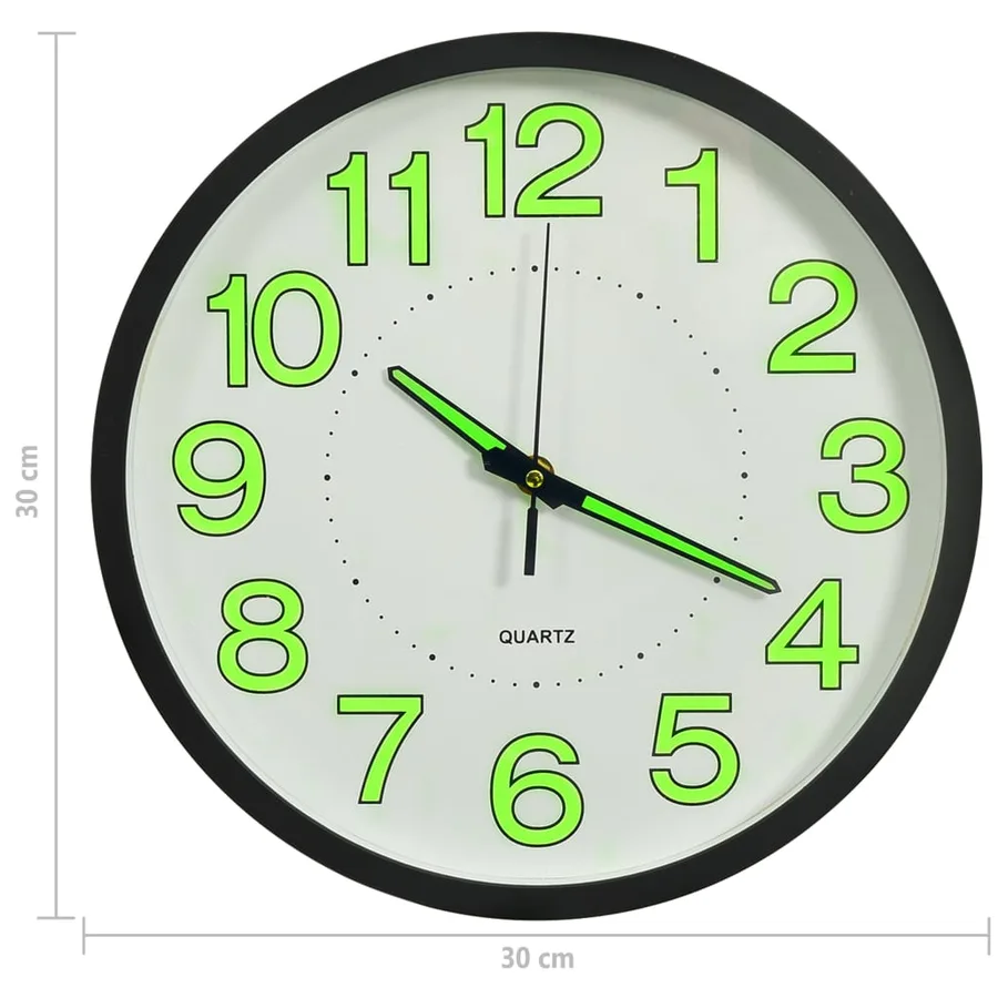 Horloge murale lumineuse Noir 30 cm - 7