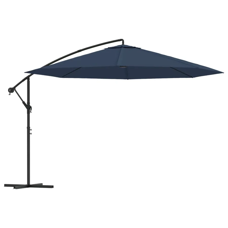 Parasol de jardin en porte-à-faux 3,5 m bleu - 2