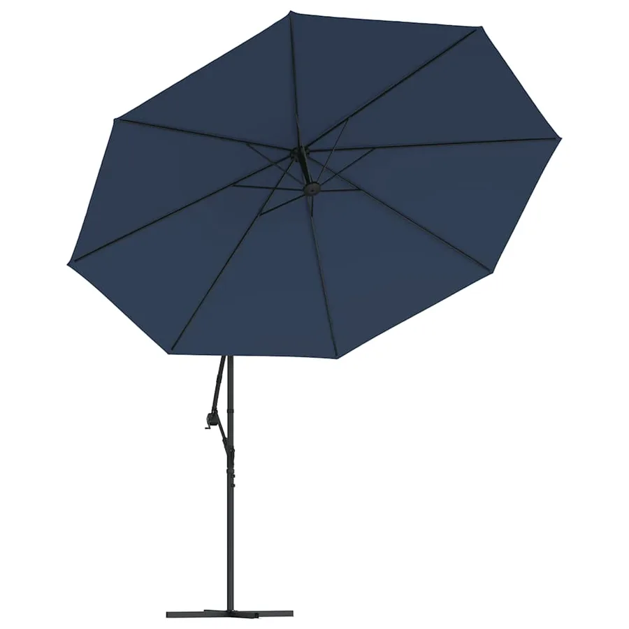 Parasol de jardin en porte-à-faux 3,5 m bleu - 4