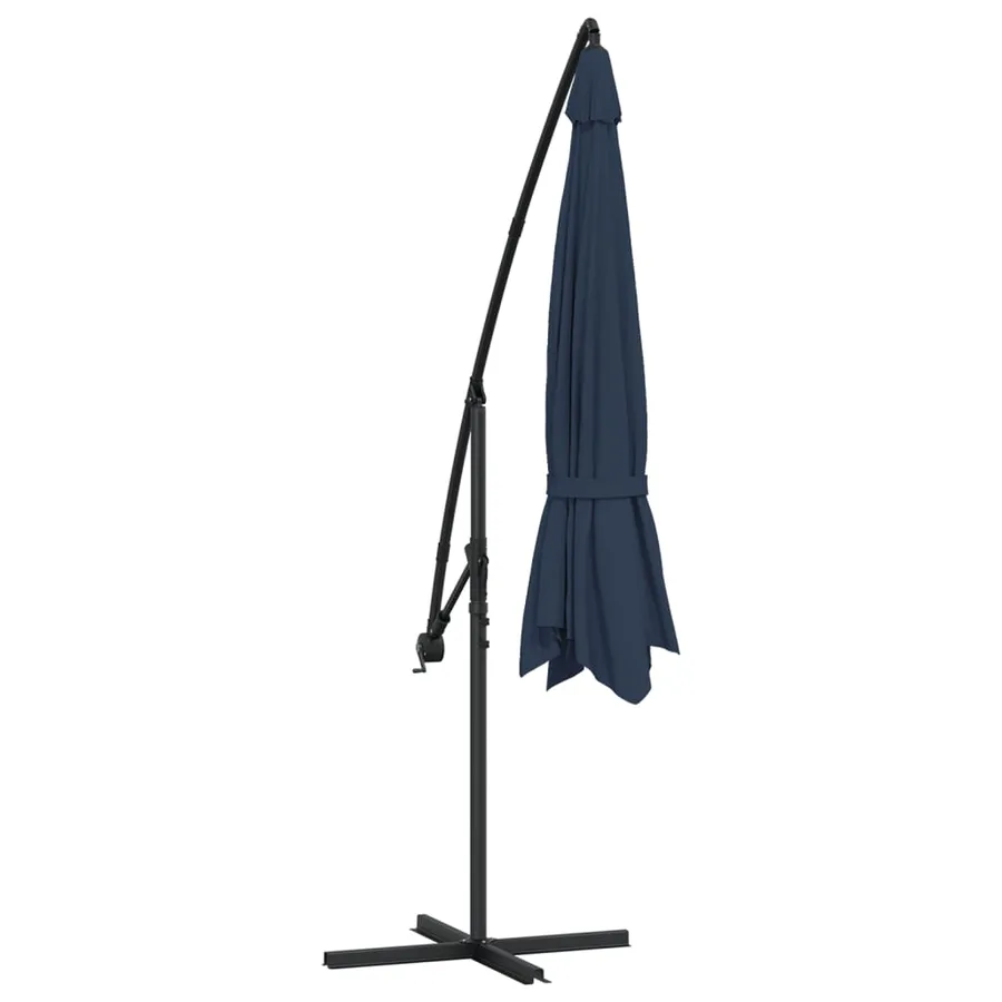 Parasol de jardin en porte-à-faux 3,5 m bleu - 6