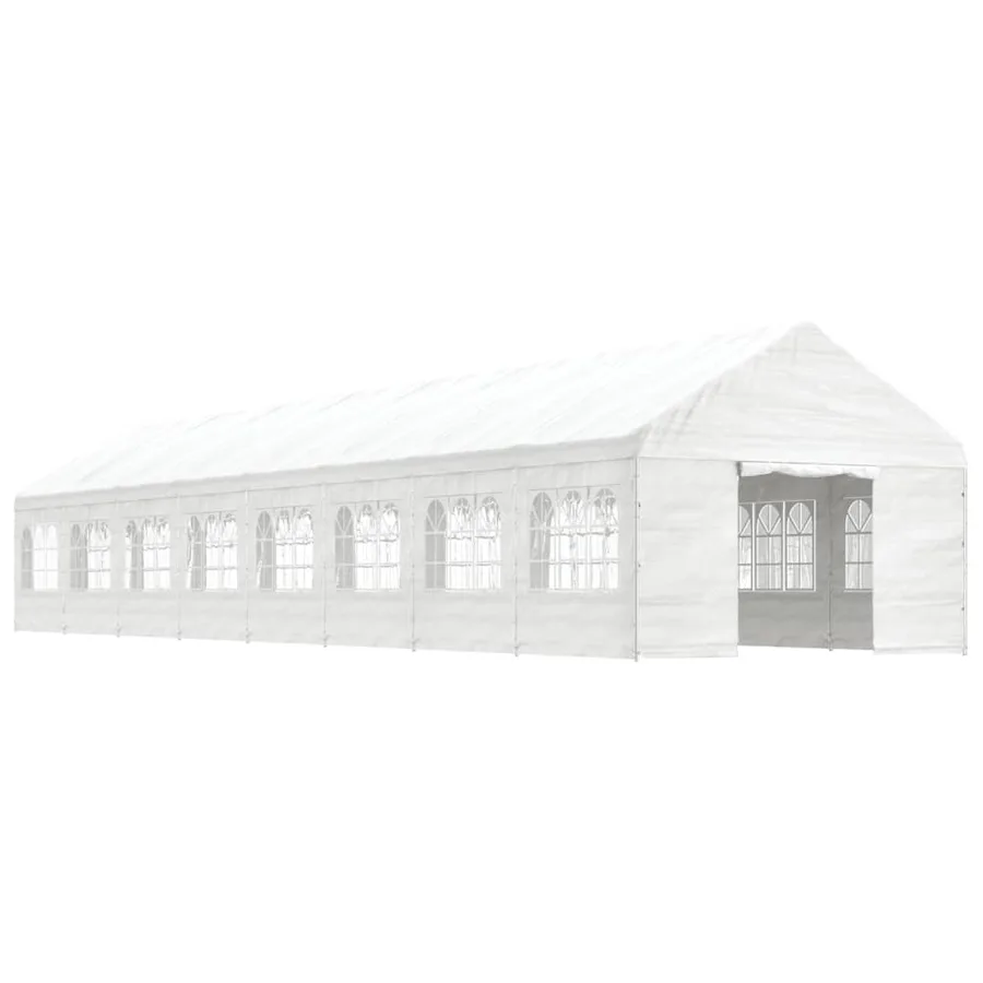 Belvédère avec toit blanc 17,84x4,08x3,22 m polyéthylène - 2
