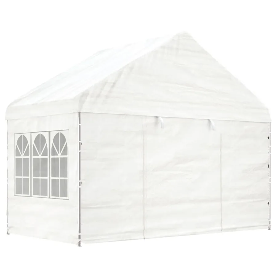 Belvédère avec toit blanc 17,84x4,08x3,22 m polyéthylène - 3