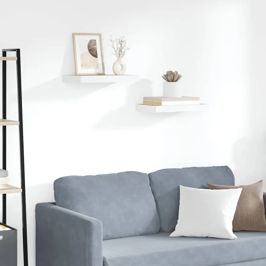 Étagères flottantes 2 pcs Chêne et blanc 40x23,5x3,8 cm MDF