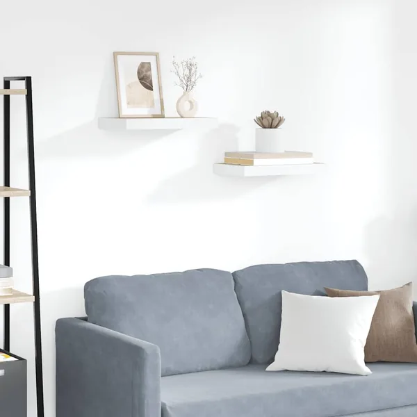 Étagères flottantes 2 pcs Chêne et blanc 40x23,5x3,8 cm MDF