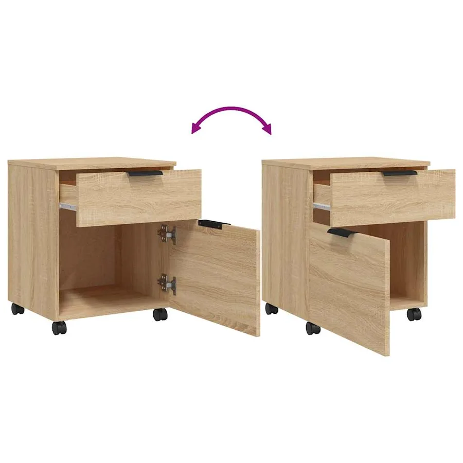 Classeur mobile avec roues Chêne sonoma 45x38x54 cm - 6