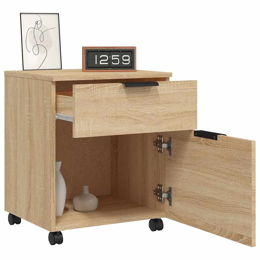 Classeur mobile avec roues Chêne sonoma 45x38x54 cm - 8