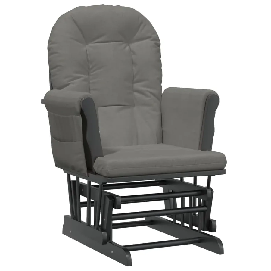 Chaise berçante avec repose-pied Gris foncé Tissu - 6
