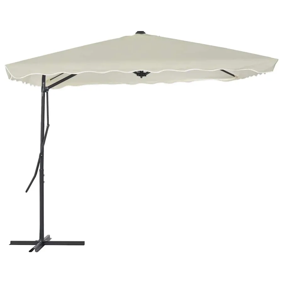 Parasol d'extérieur avec poteau en acier 250 x 250 cm Sable - 2