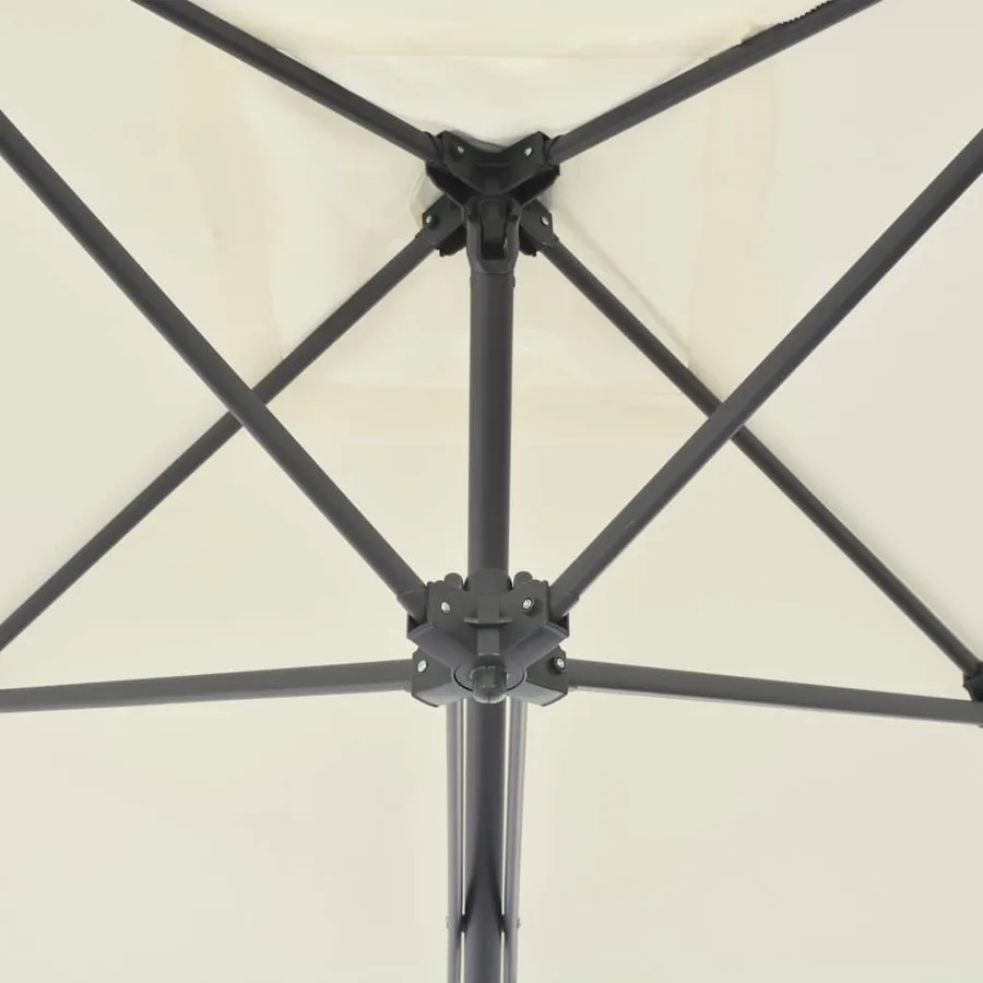Parasol d'extérieur avec poteau en acier 250 x 250 cm Sable - 3