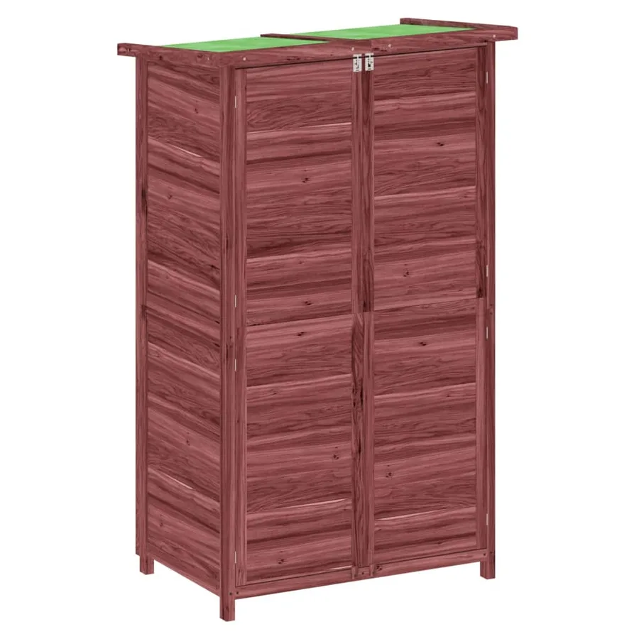 Abri à outils de jardin moka 83x57x140 cm bois massif pin - 2