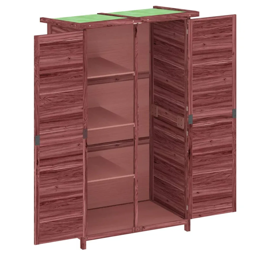 Abri à outils de jardin moka 83x57x140 cm bois massif pin - 5
