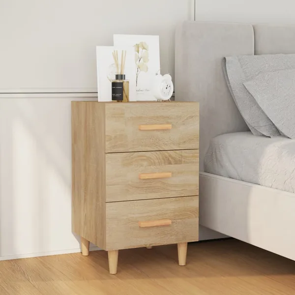 Table de chevet chêne sonoma 40x40x66 cm bois d'ingénierie