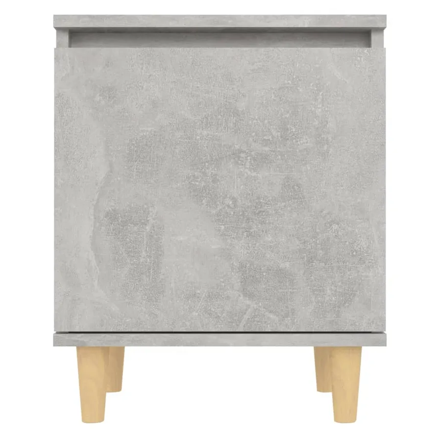 Table de chevet avec pieds en bois Gris béton 40x30x50 cm - 4