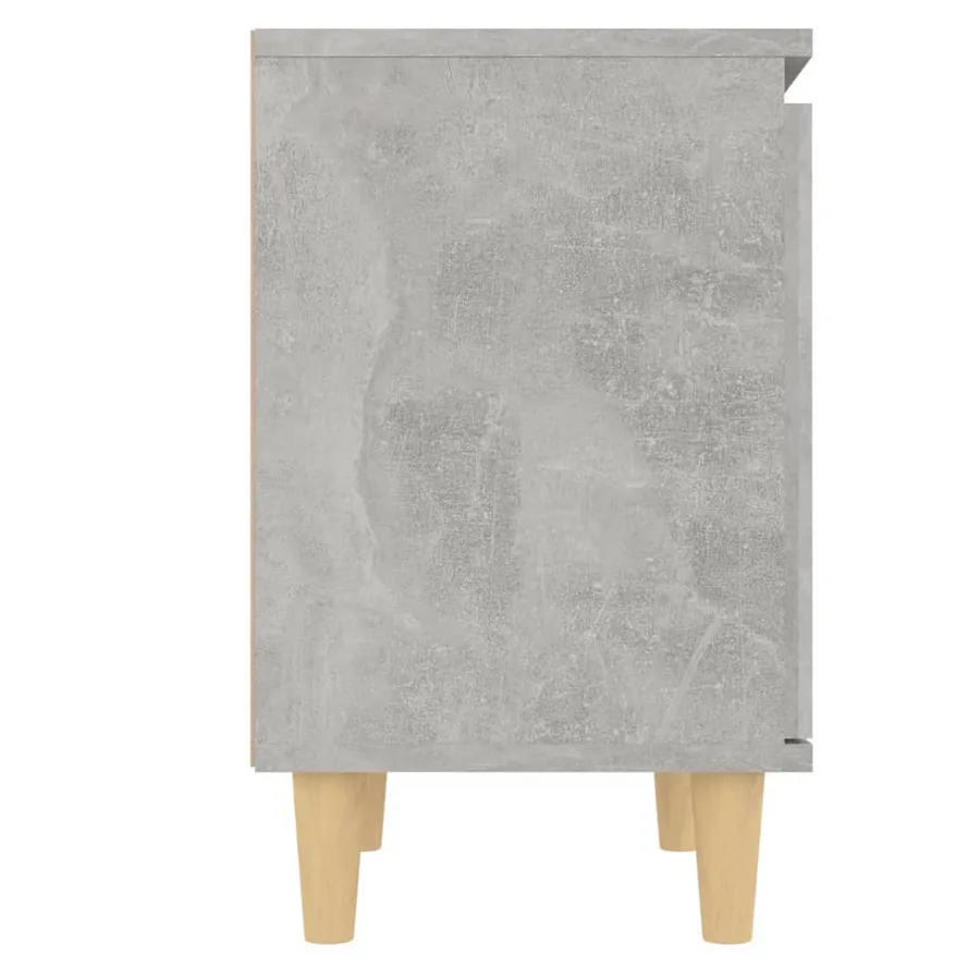 Table de chevet avec pieds en bois Gris béton 40x30x50 cm - 5