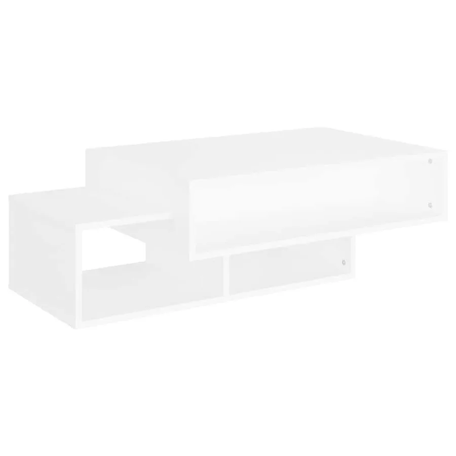 Table basse Blanc 105x55x32 cm Bois d’ingénierie - 2