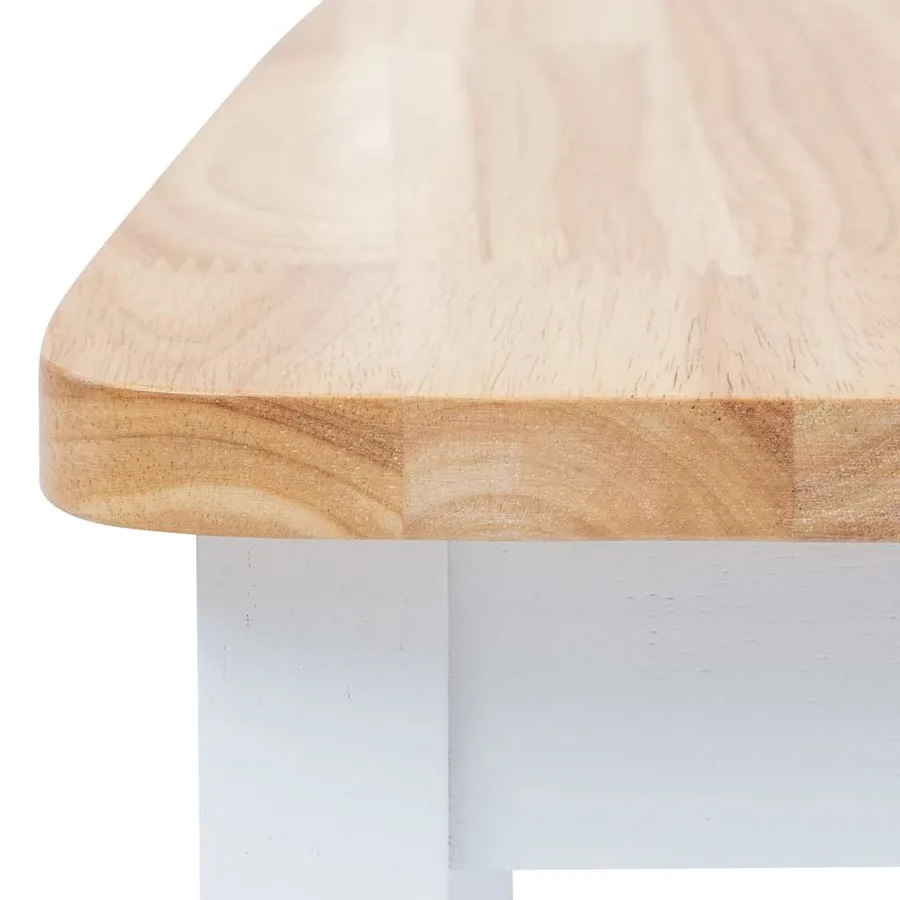 Chaises à manger lot de 6 blanc et bois clair bois hévéa massif - 6