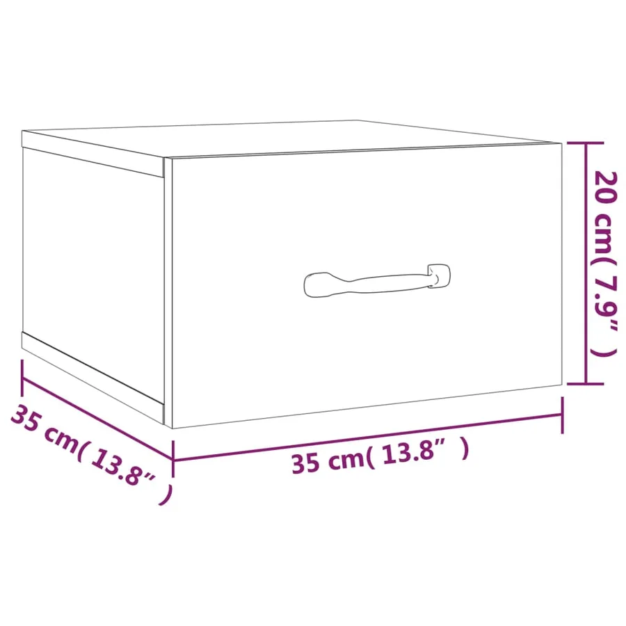 Table de chevet murale Blanc 35x35x20 cm - 9