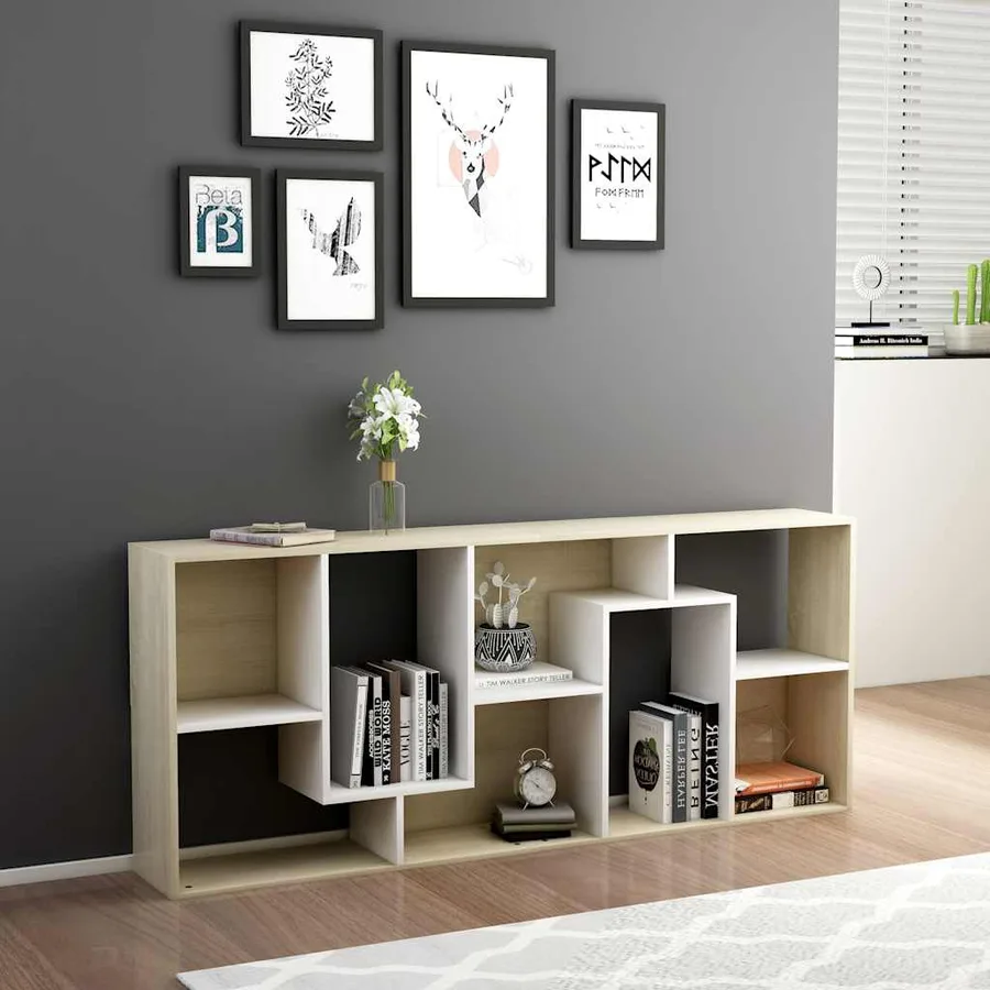 Bibliothèque Blanc chêne sonoma 67x24x161 cm Bois d'ingénierie - 3