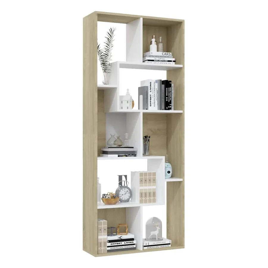 Bibliothèque Blanc chêne sonoma 67x24x161 cm Bois d'ingénierie - 4