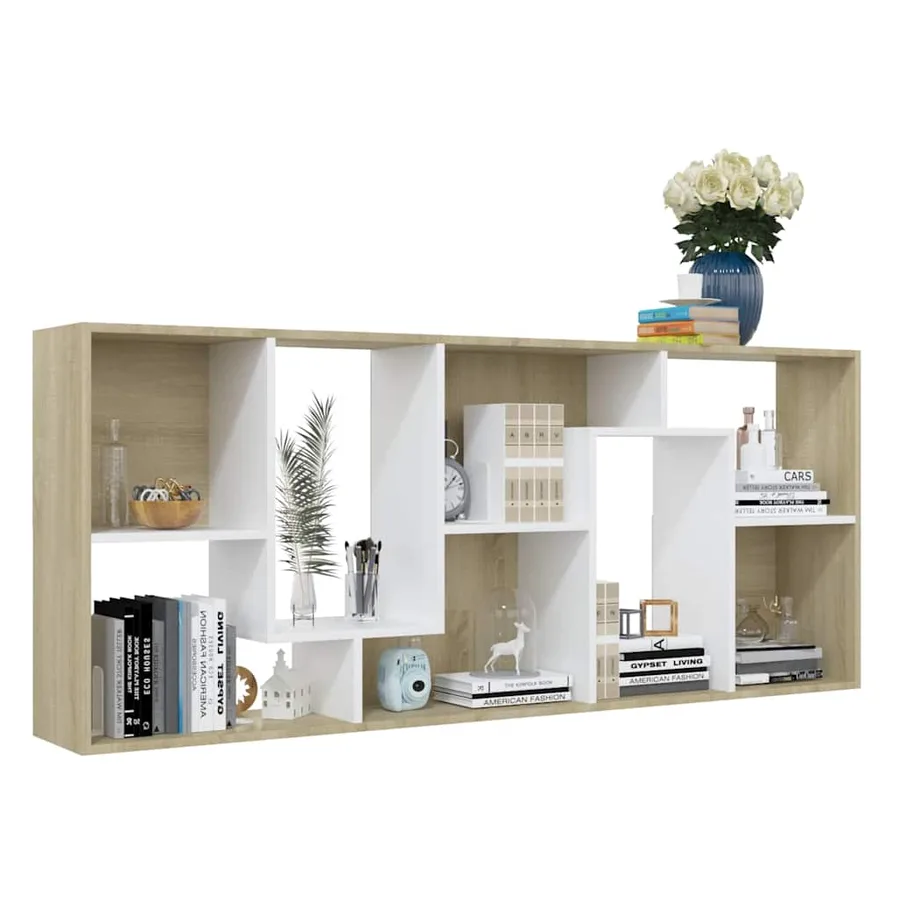Bibliothèque Blanc chêne sonoma 67x24x161 cm Bois d'ingénierie - 5